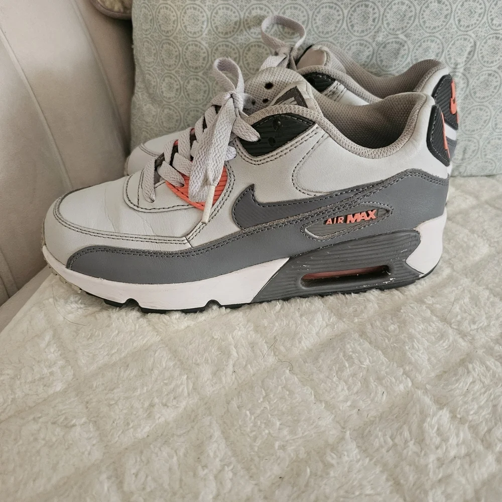 Nike Air Max Gray and Orange Sneakers